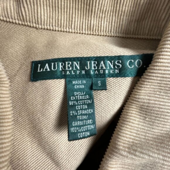 Lauren Jeans Co. Ralph Lauren Womens Tan Denim Crop Jacket Small Pockets Casual - Picture 4 of 11